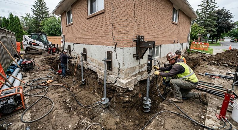 Sinking Foundation Repair in Merrifield, MN